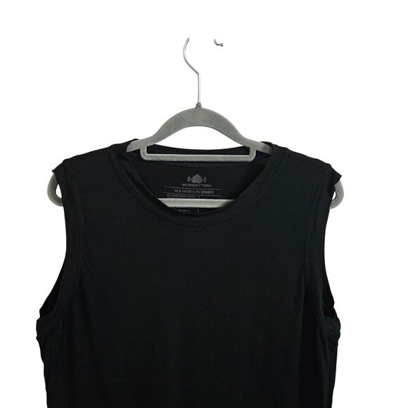Wodbottom Women's Size XL Sleeveless Shirt Black Athletic Stretch Workout Basic - Picture 2 of 5